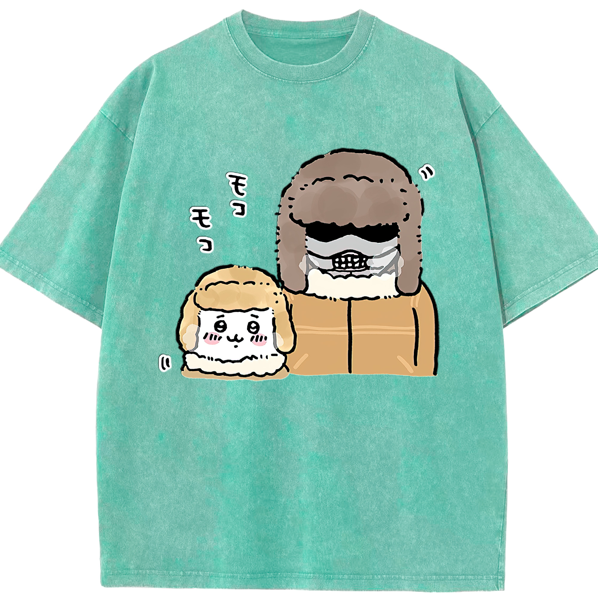 （画像用） ちいかわ 労働の鎧さん Chii-kawa Mr. Armor of Labor 綿100% ヴィンテージ風 半袖Tシャツ（フロントプリント）